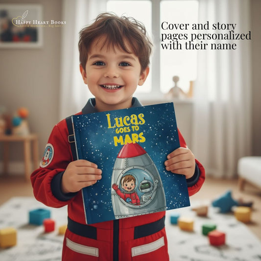 Personalized Children Book fo Boys : Leo Goes to Mars | Space Lovers Gift