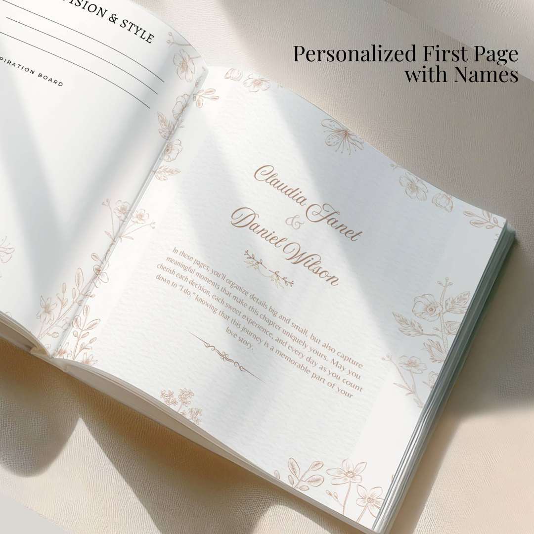 Personalized Wedding Planner Book - Keepsake Wedding Organizer