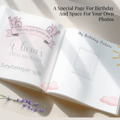 My First Birthday Book - Personalized Baby Book Blue and Pink Editions