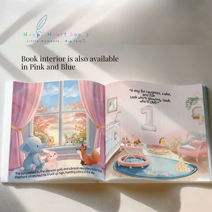My First Birthday Book - Personalized Baby Book Blue and Pink Editions