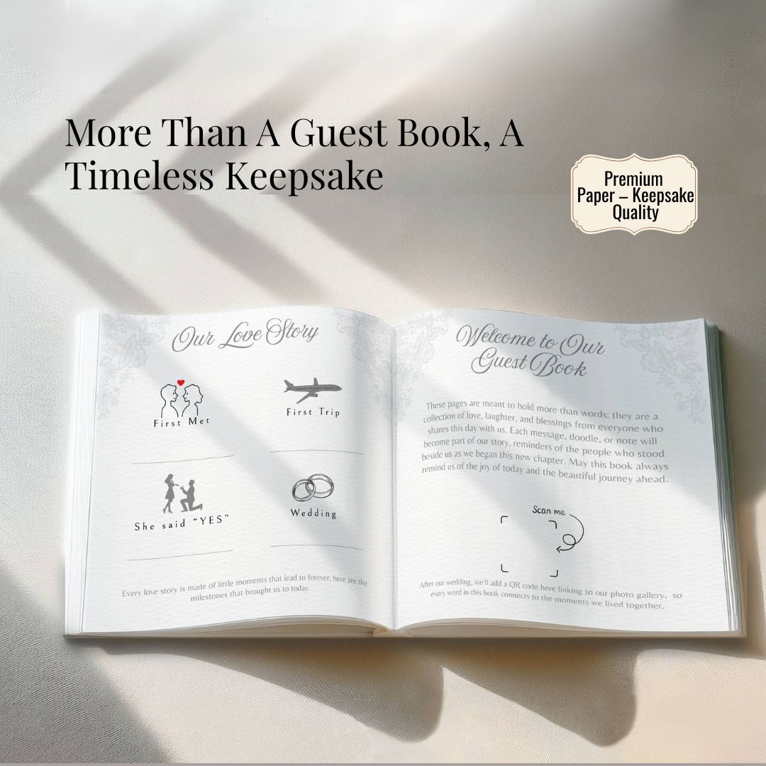 Personalized Wedding Guest Book - Interactive Wedding Memory Book With Prompts