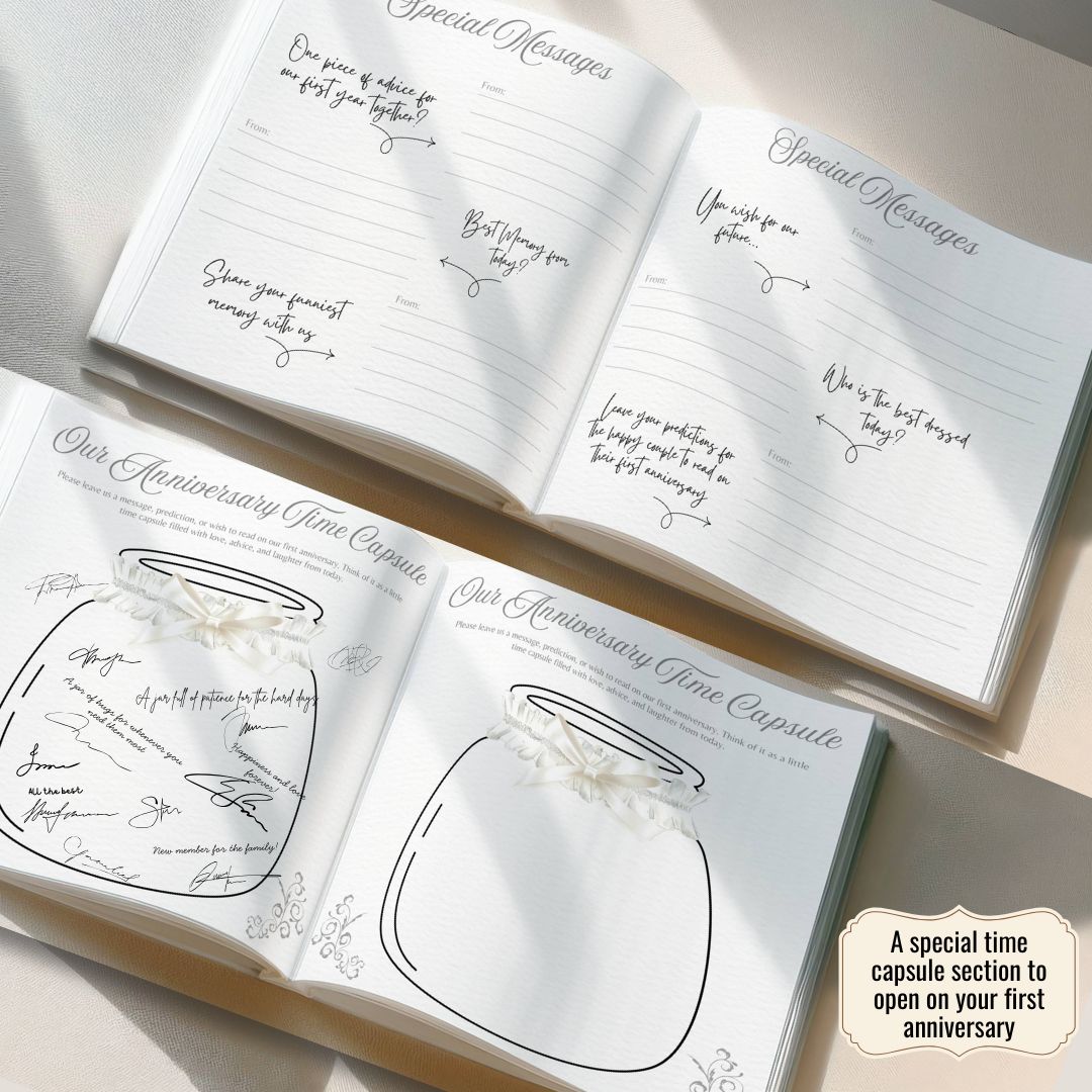 Personalized Wedding Guest Book - Interactive Wedding Memory Book With Prompts