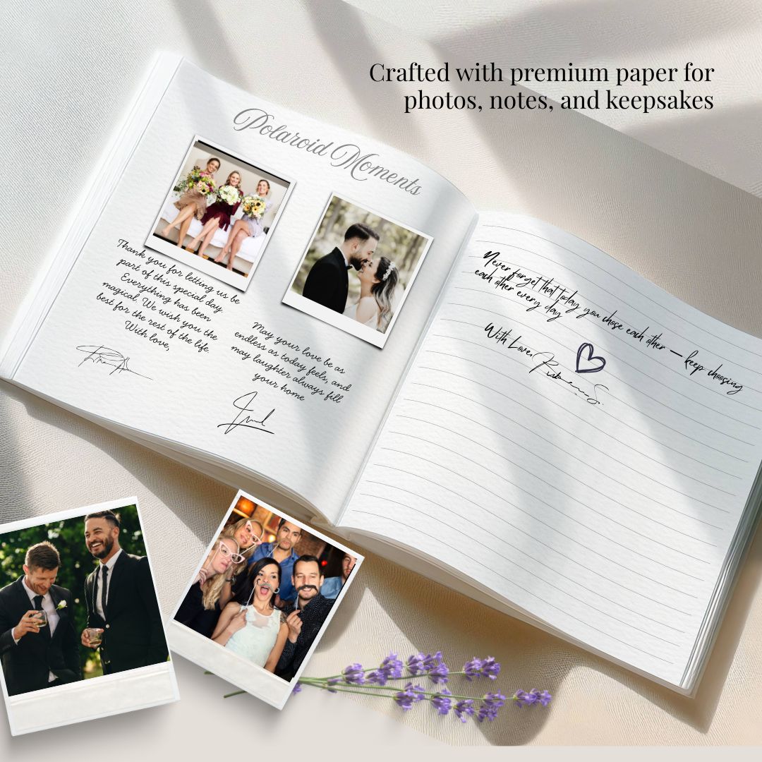 Personalized Wedding Guest Book - Interactive Wedding Memory Book With Prompts