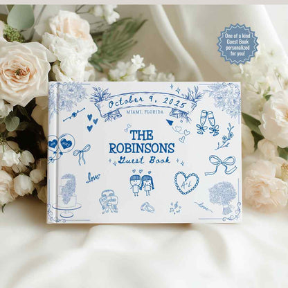 Personalized Wedding Guest Book - Interactive Wedding Memory Book With Prompts