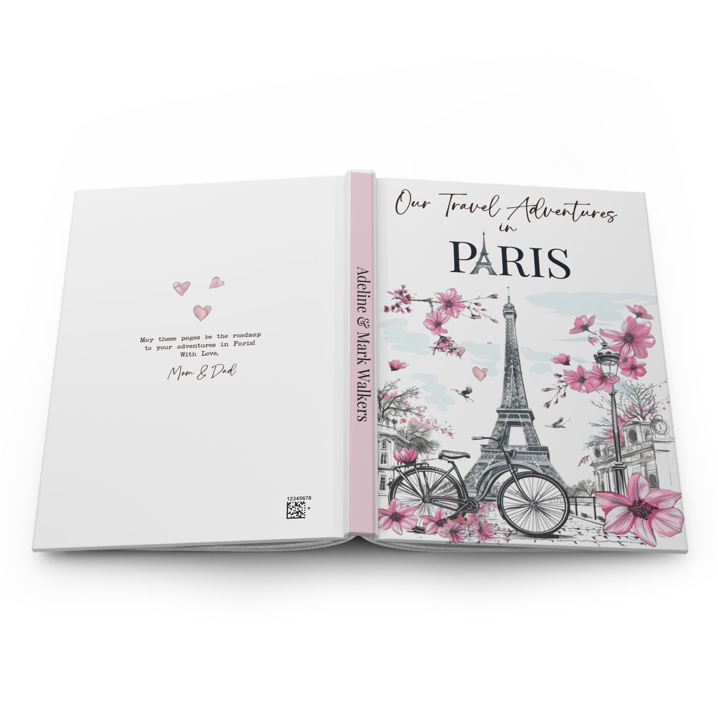 Personalized Paris Travel Journal: Choose Between Two Colors