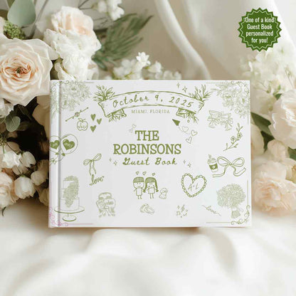 Personalized Wedding Guest Book - Interactive Wedding Memory Book With Prompts