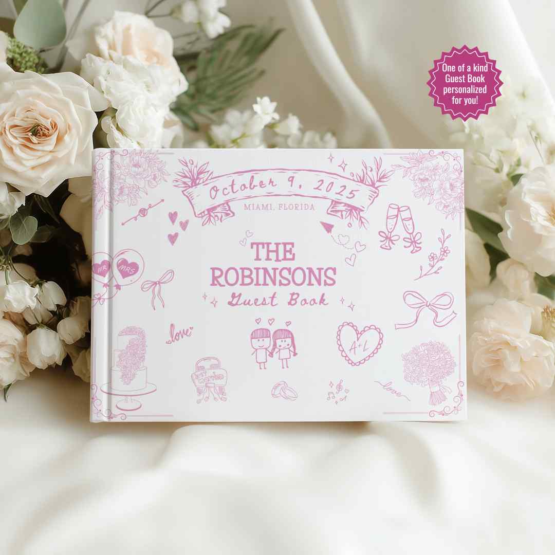 Personalized Wedding Guest Book - Interactive Wedding Memory Book With Prompts