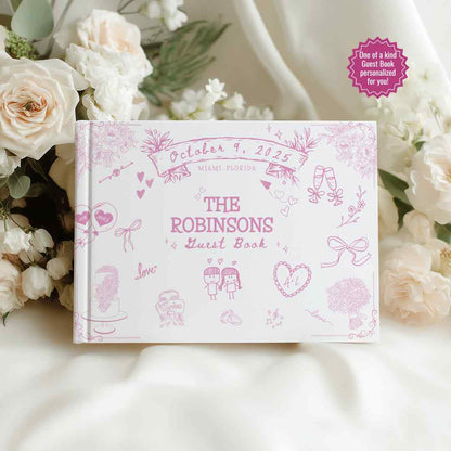 Personalized Wedding Guest Book - Interactive Wedding Memory Book With Prompts