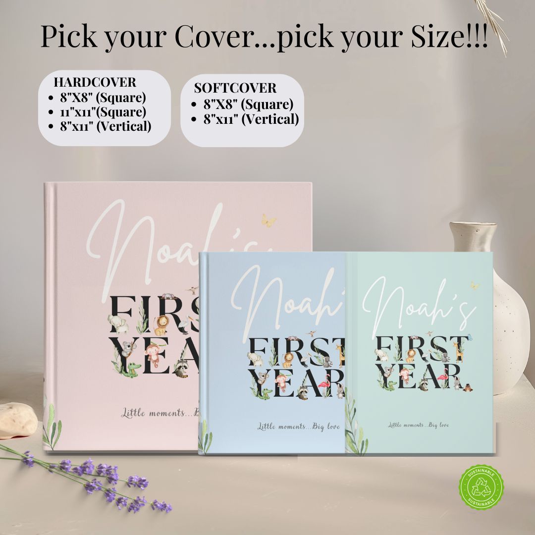 First Year Baby Memory Book - Baby 1st Year Keepsake