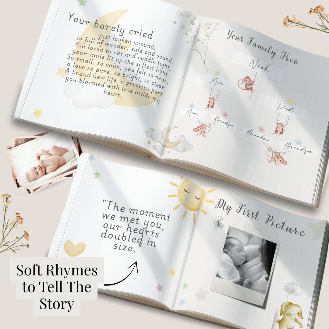First Year Baby Memory Book - Baby 1st Year Keepsake