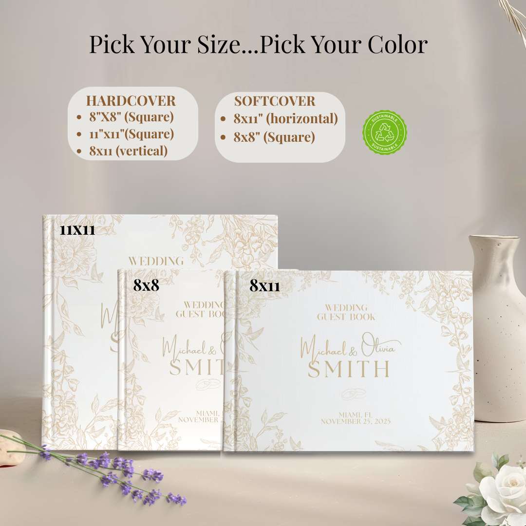 Personalized Wedding Guest Book - Interactive Wedding Memory Book With Prompts