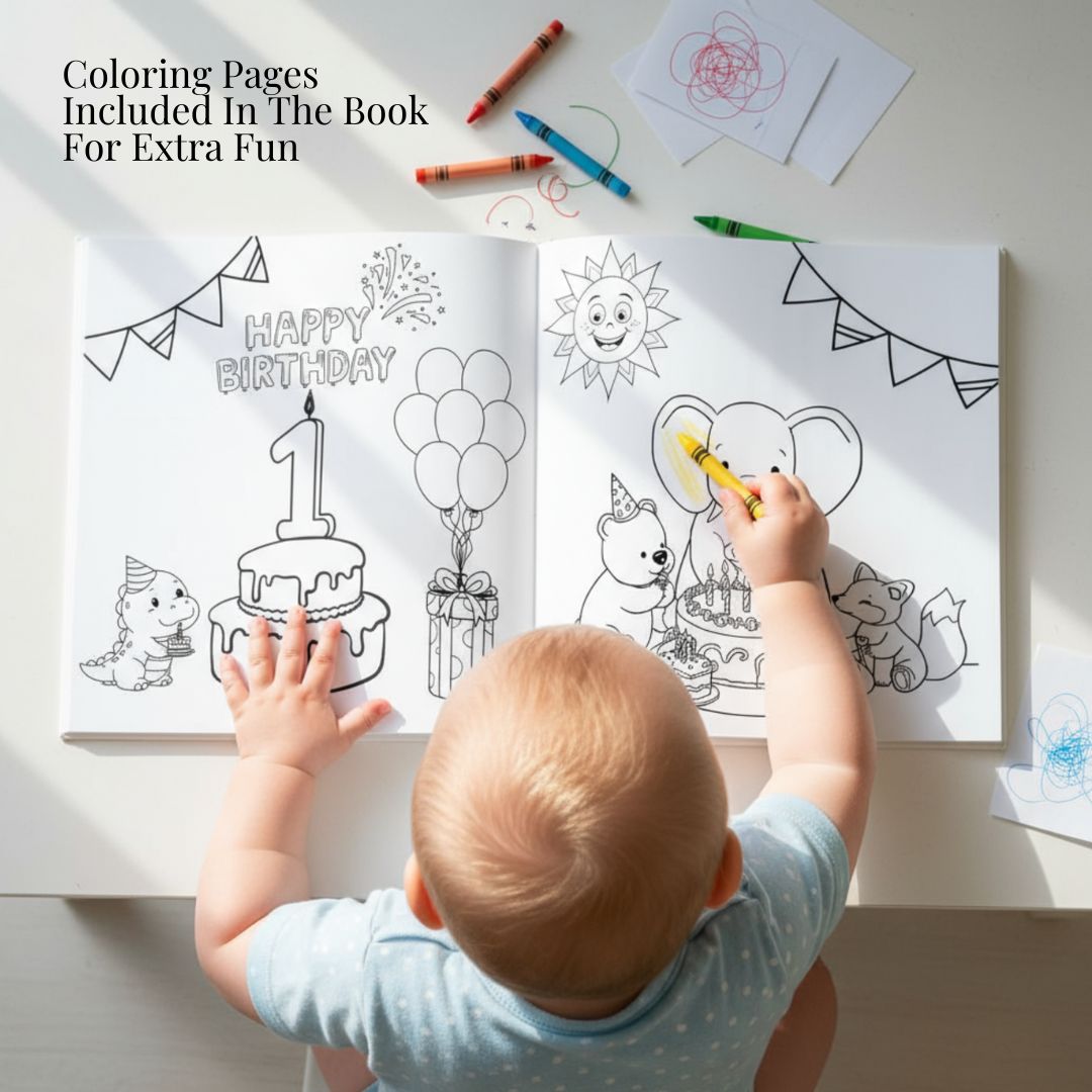 My First Birthday Book - Personalized Baby Book Blue and Pink Editions