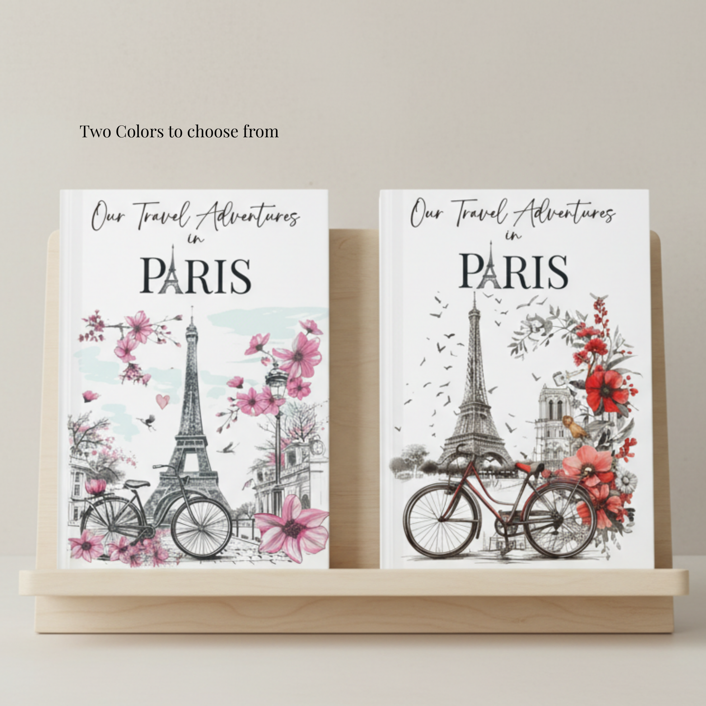 Personalized Paris Travel Journal: Choose Between Two Colors