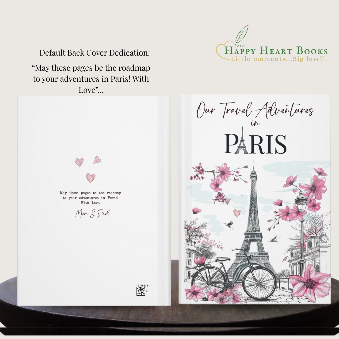Personalized Paris Travel Journal: Choose Between Two Colors