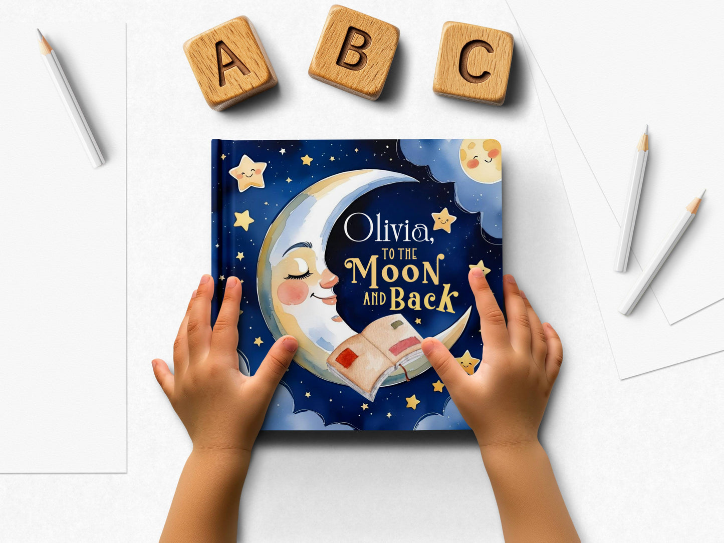 “To the Moon and Back” : Personalized Baby Book