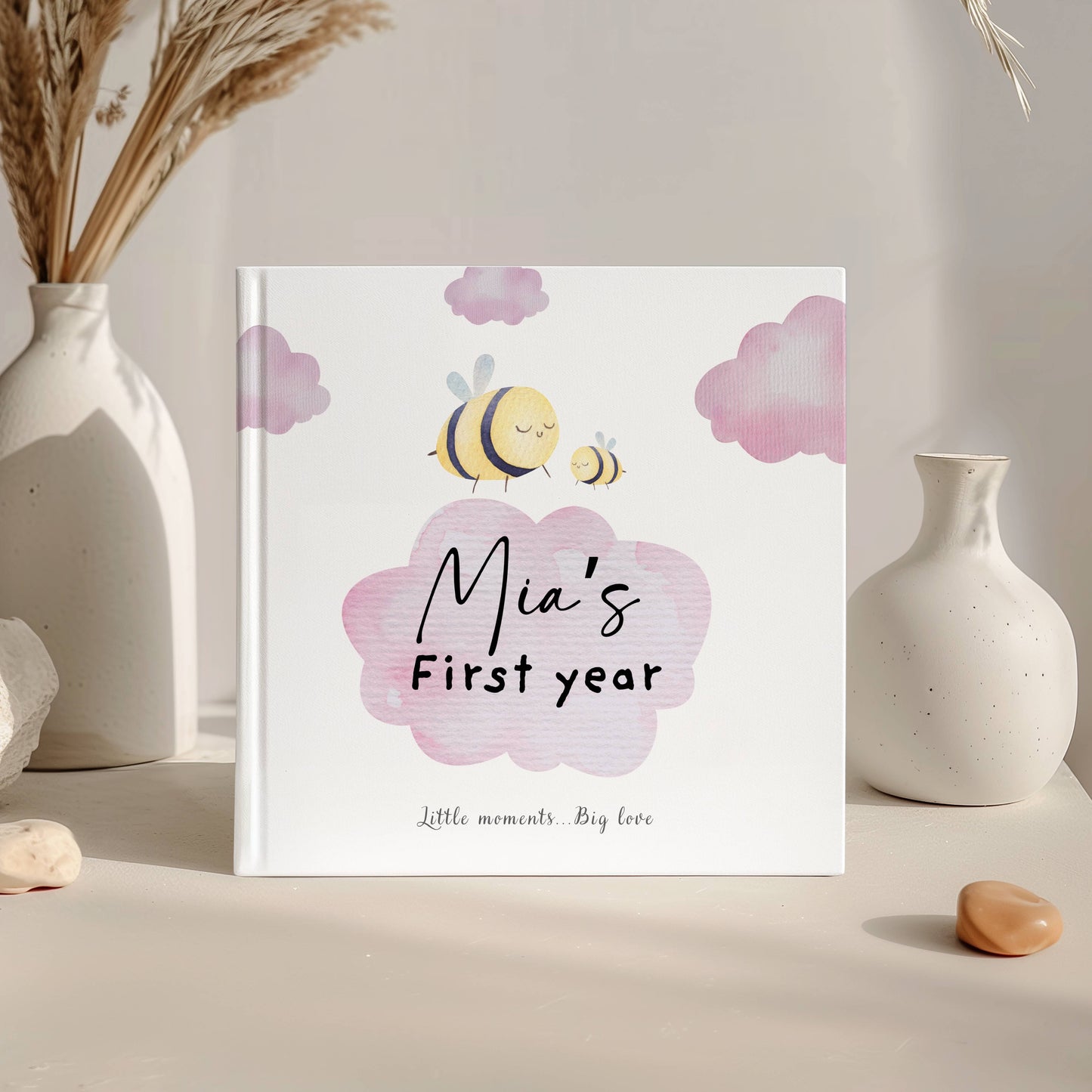 First Year Baby Memory Book - Bees Baby 1st Year Keepsake