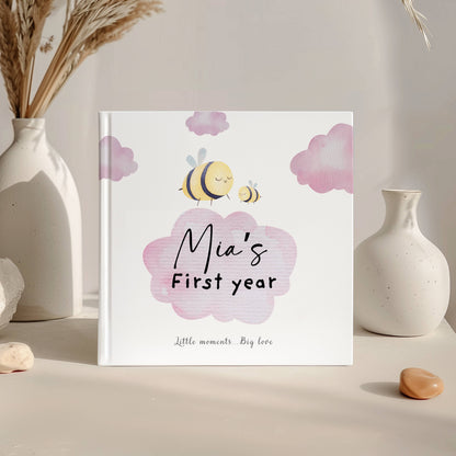 First Year Baby Memory Book - Bees Baby 1st Year Keepsake