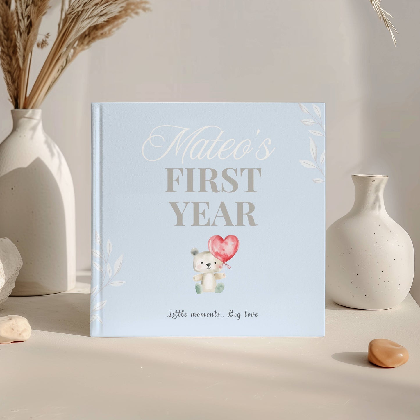 First Year Baby Memory Book - Bear Baby 1st Year Keepsake