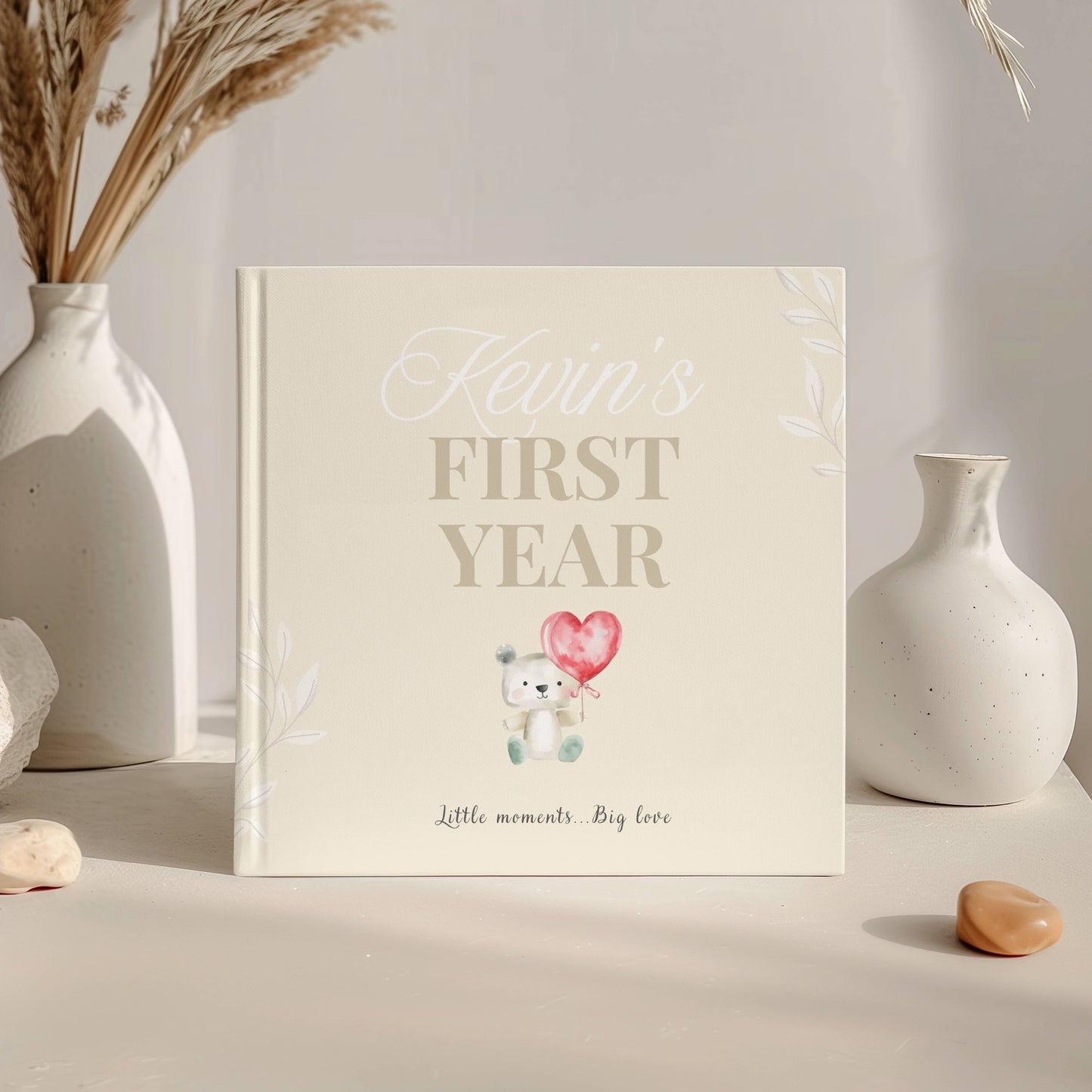 First Year Baby Memory Book - Bear Baby 1st Year Keepsake