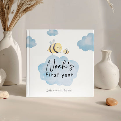 First Year Baby Memory Book - Bees Baby 1st Year Keepsake