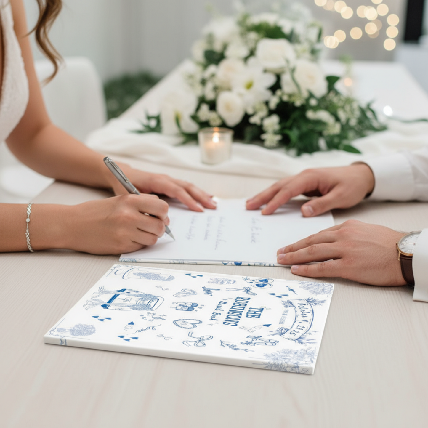 Personalized Wedding Guest Book - Interactive Wedding Memory Book With Prompts