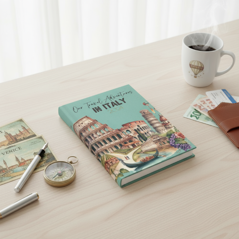 Personalized Italy Travel Journal: Vacation Keepsake Notebook