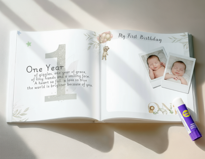 First Year Baby Memory Book - Bees Baby 1st Year Keepsake