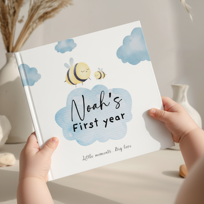 First Year Baby Memory Book - Bees Baby 1st Year Keepsake