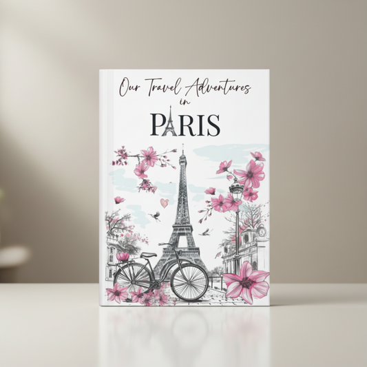Personalized Paris Travel Journal: Choose Between Two Colors
