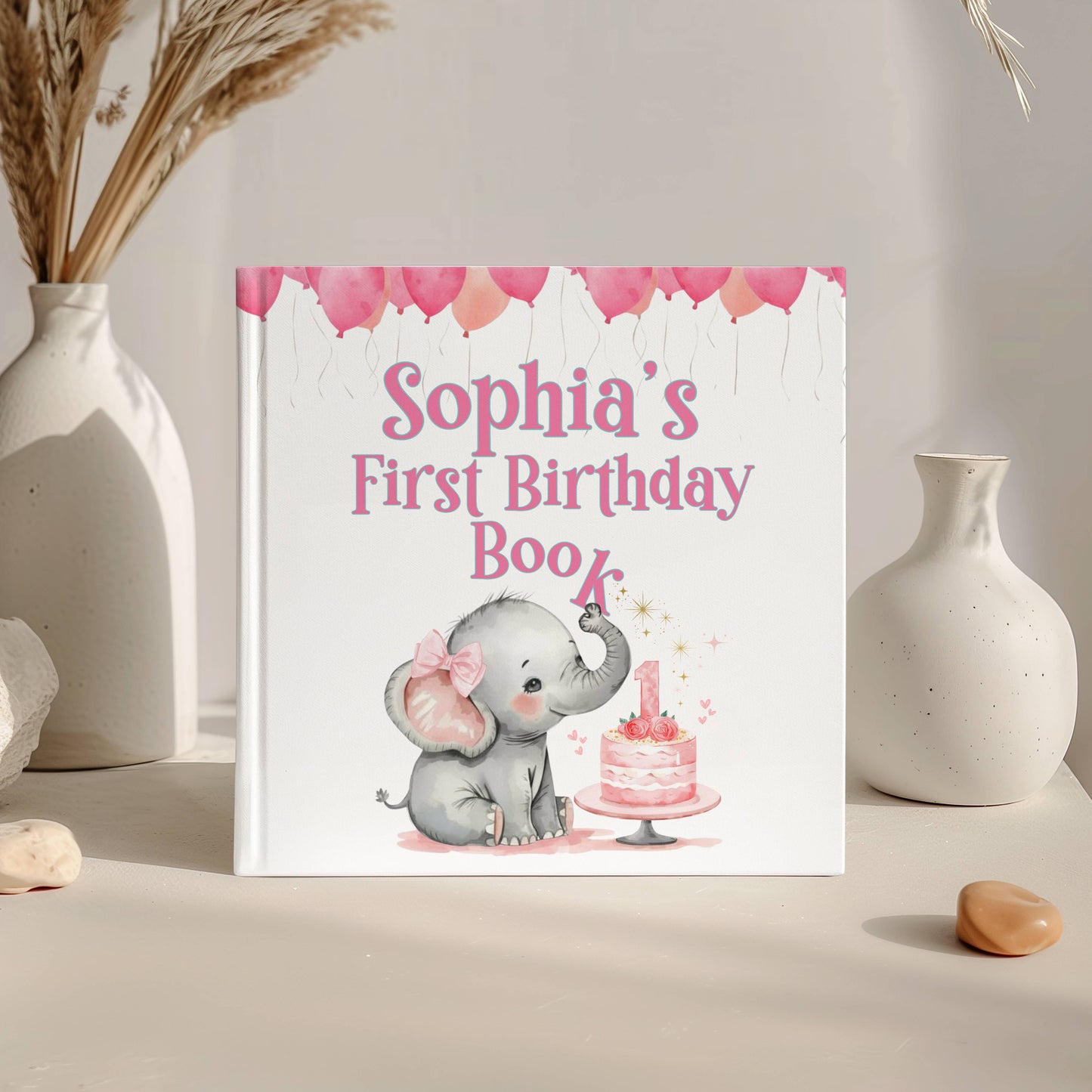 My First Birthday Book - Personalized Baby Book Blue and Pink Editions